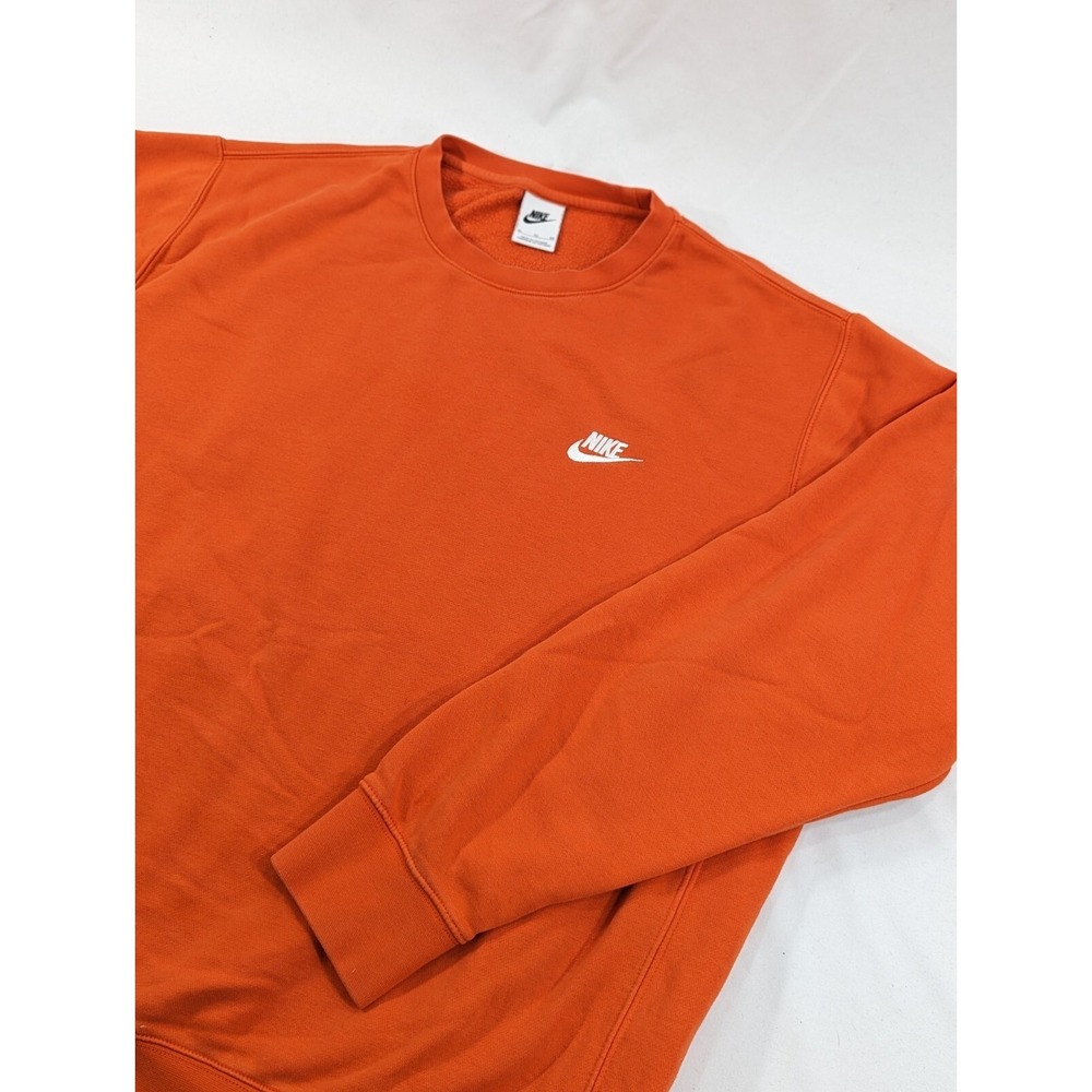 Vtg Nike‎ Crewneck Sweatshirt Mens Size XL Orange Embroidery Swoosh White Tag
